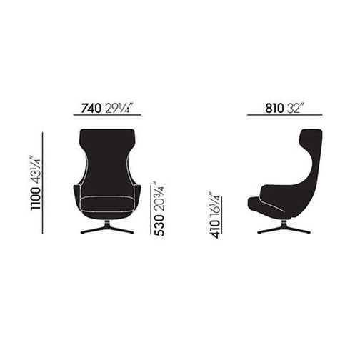 Grand Repos Lounge Chair & Ottoman / Fabric